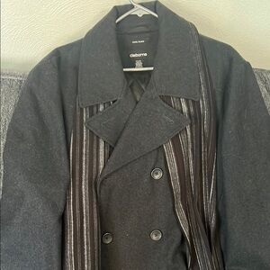 Claiborne Black and Gray Pea Coat with scarf